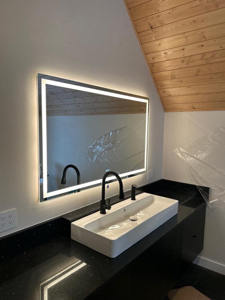 LED backlit mirror installation- Melby Electric