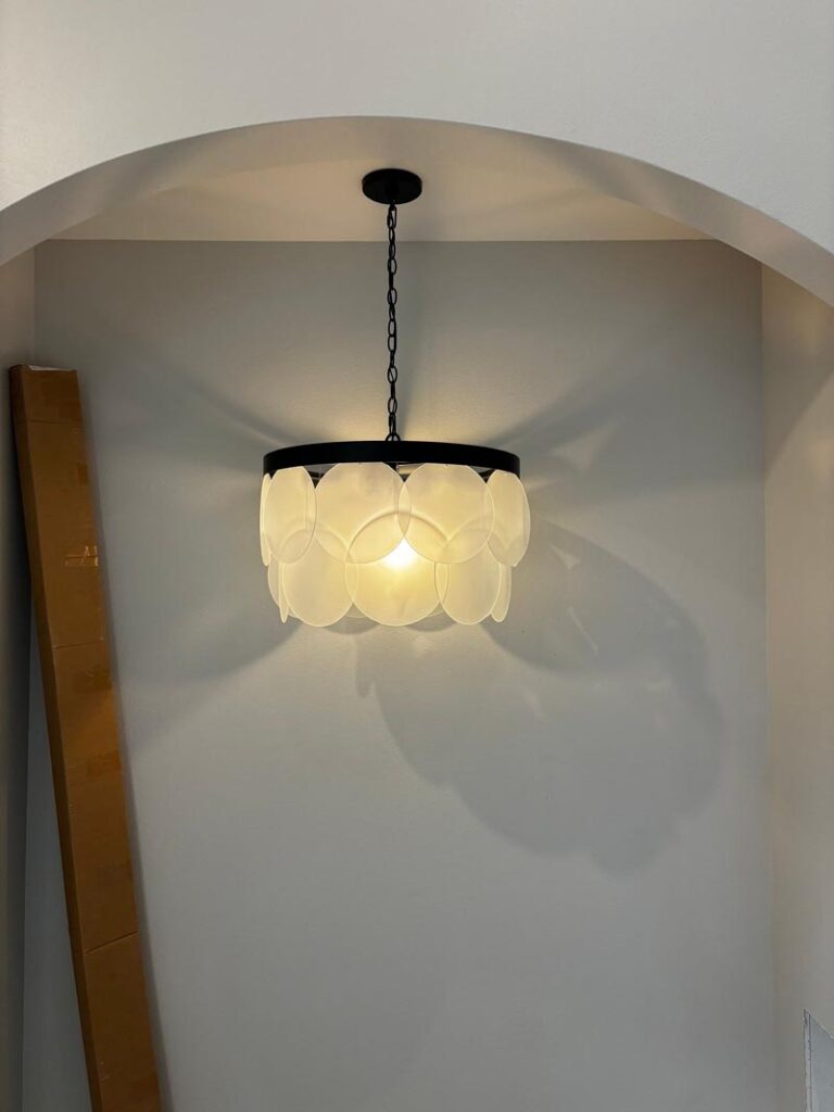 Professional electrical setup for decorative hanging light fixture - Melby Electric (1)