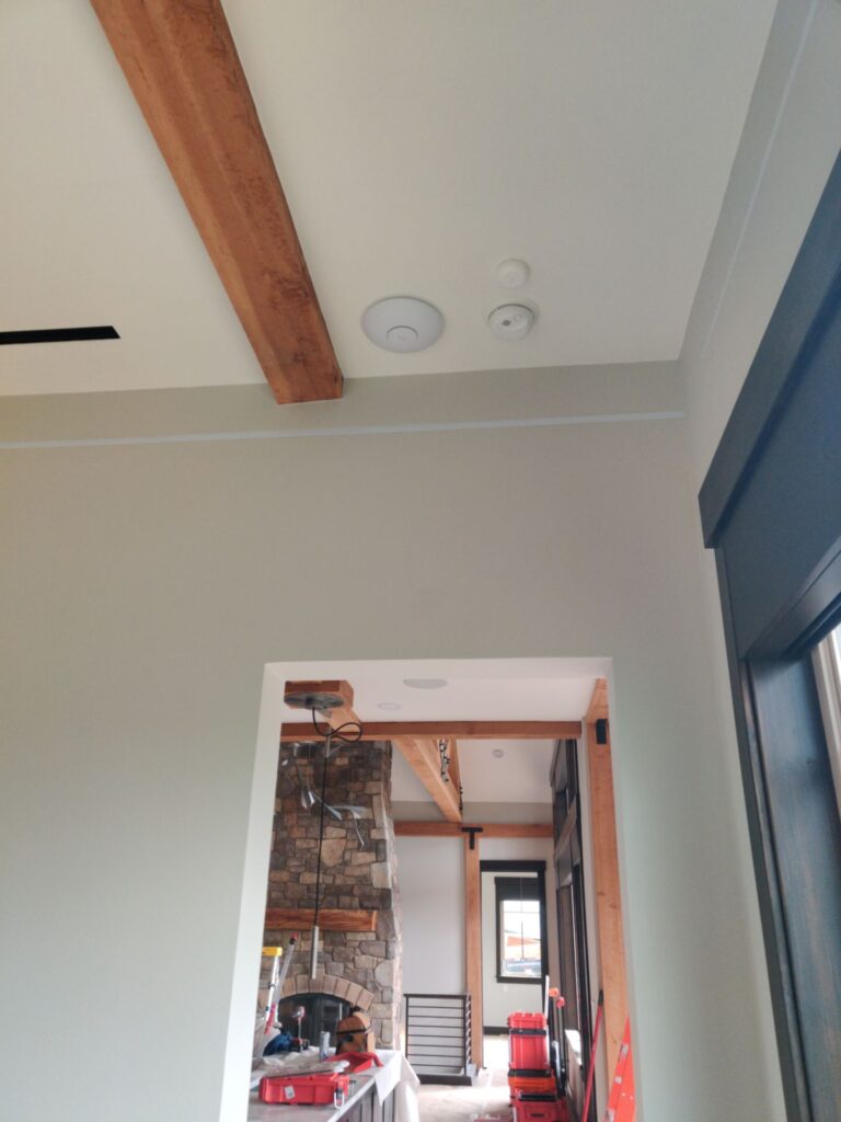 Replacing smoke detectors on the ceiling in a kitchen with Melby Electric
